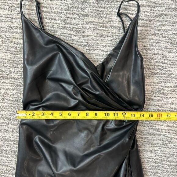 NWT L’Academie Colleen Faux Leather Midi Dress in Black Revolve Small - Picture 10 of 16